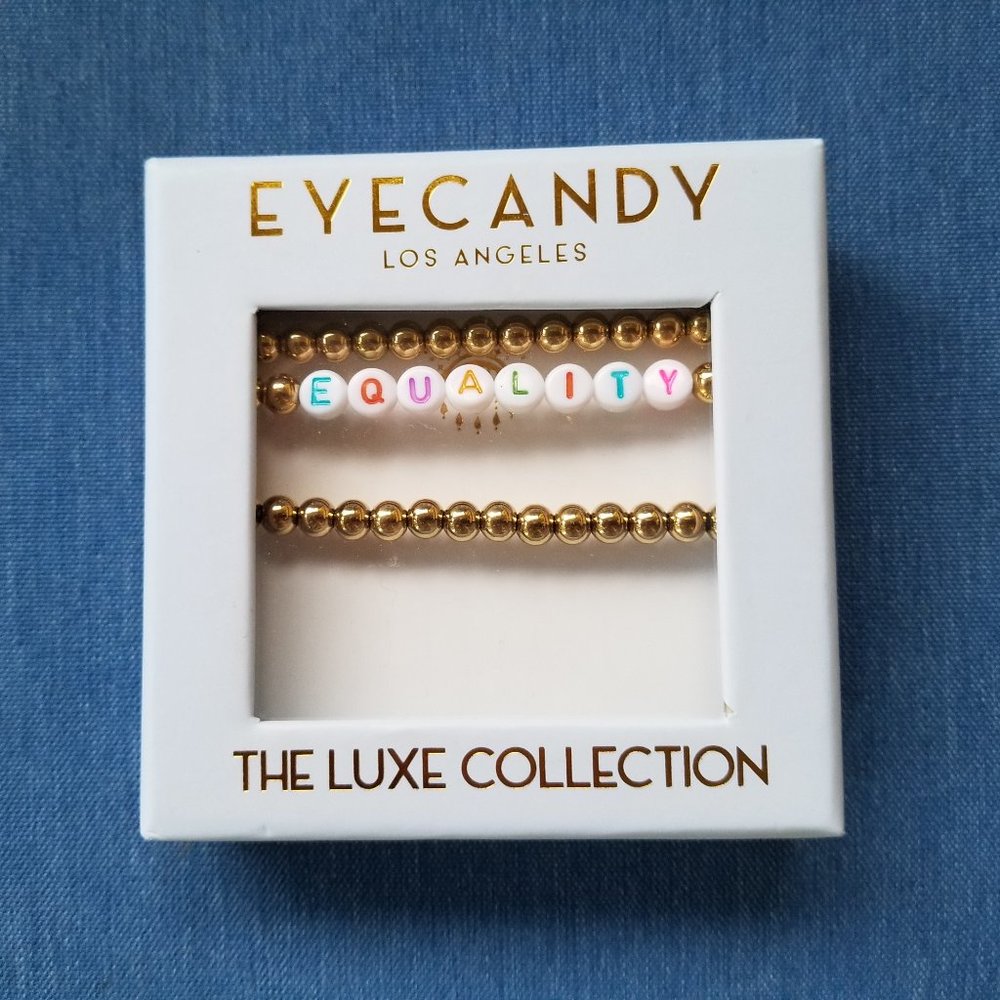 🫶🏳️‍⚧️Eye Candy EQUALITY Tri-Stretch Bracelet NWT & Box🏳️‍⚧️🫶